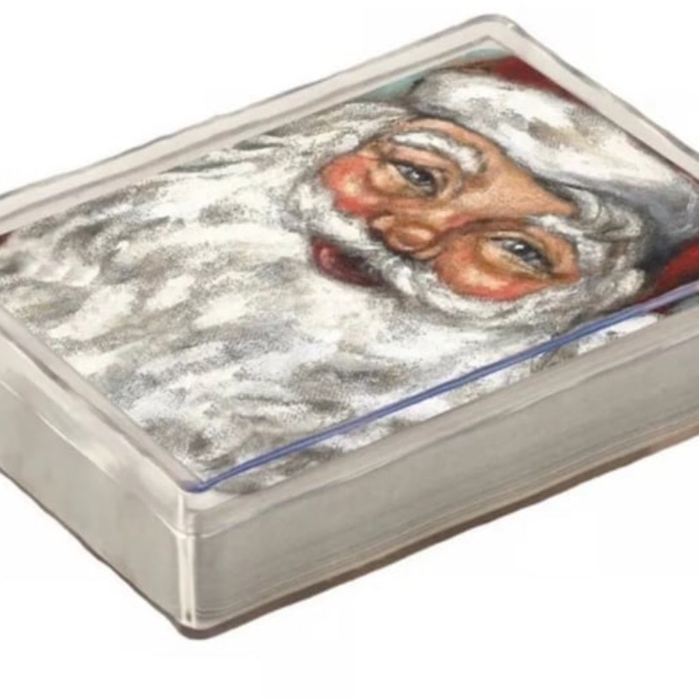 New Primitive By Kathy Santa Card Deck in Plastic Holder